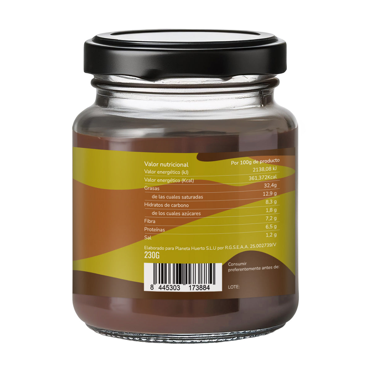 Crema de chocolate con leche de coco y avellanas ECO Planeta Huerto 230 gr