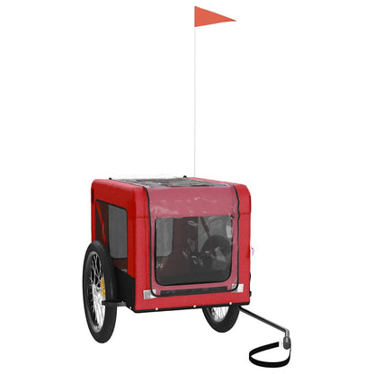 Remolque De Bicicleta Mascotas Hierro Tela Oxford Rojo Negro_3