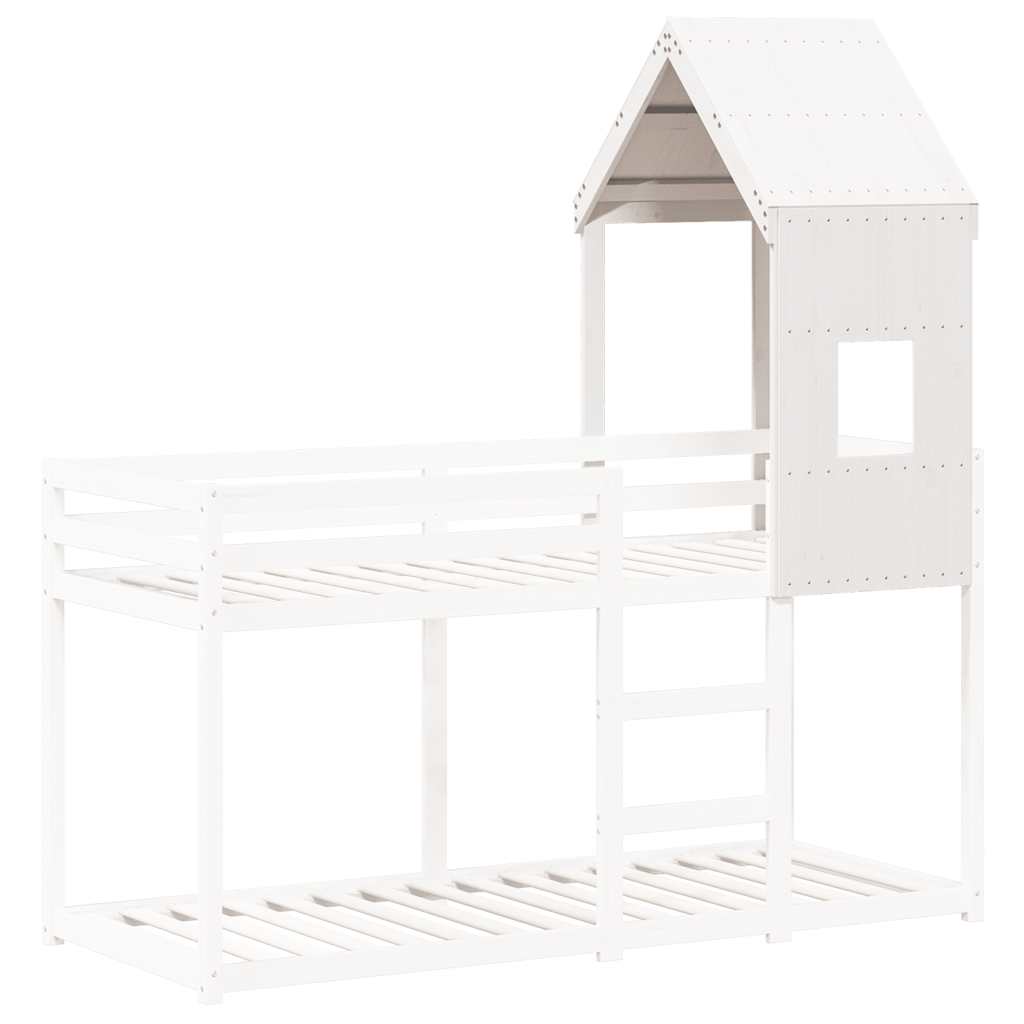 Techo De Cama Infantil Madera Maciza Pino Blanco 60x89x134,5 Cm_2