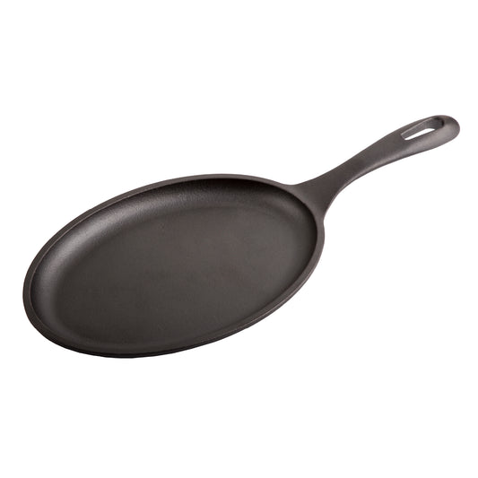 Victoria Sartén Fajitas Hierro Fundido Curado Inducción 25cm, Apta Fuego, Barbacoa, Cast Iron Skillet, 37345, Negro_0