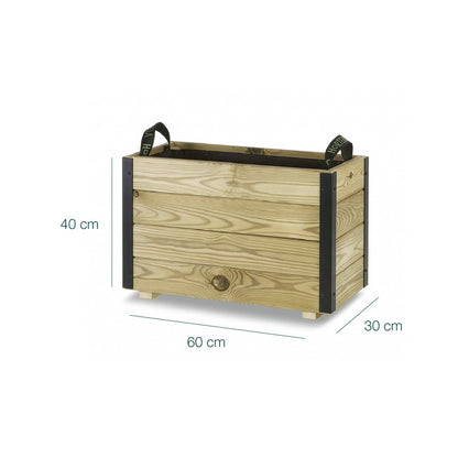 Jardinera Exterior De Madera Con Refuerzo De Aluminio Ghio Al Hortalia 60x30x40 Cm_5