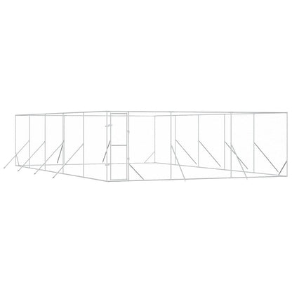 Perrera De Exterior Acero Galvanizado Plateado 6x10x2 M_0