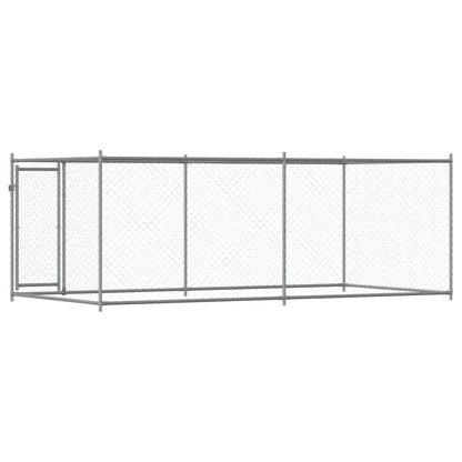 Jaula De Perros Con Puerta Acero Galvanizado Gris 4x2x1,5 M_5