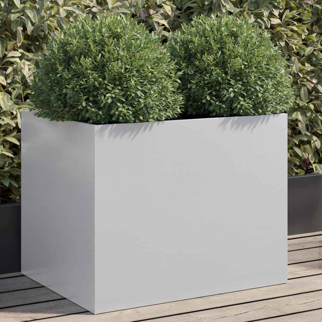 Jardinera De Acero Galvanizado Plateado 62x47x46 Cm_1