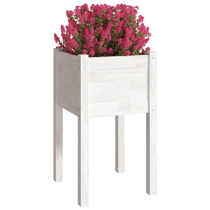 Jardinera De Madera Maciza De Pino Blanco 40x40x70 Cm_2