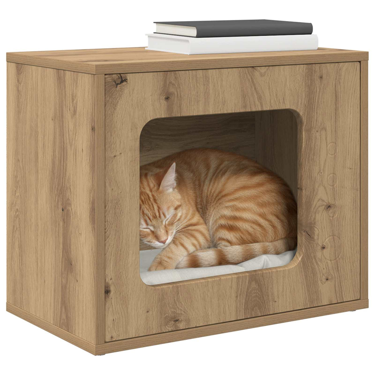 Casa Para Gatos Roble Artesanal 51 X 30 X 42,5 Cm_2
