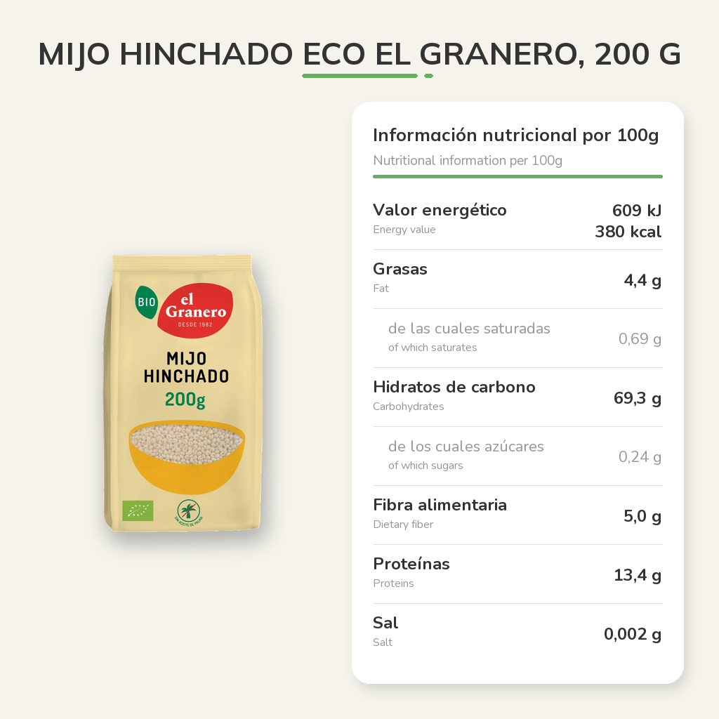 Información nutricional