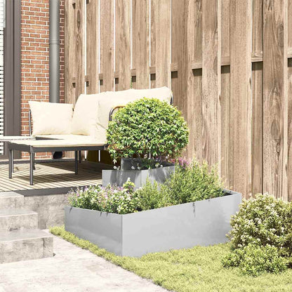 Macetero De Jardín Plateado 80 X 80 X 50 Cm Acero Inoxidable_3