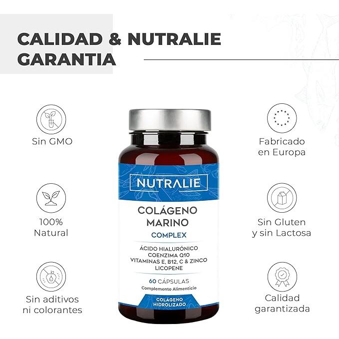 Pack 2x Nutralie Colágeno Marino Complex Ácido Hialurónico Piel 60 Cápsulas