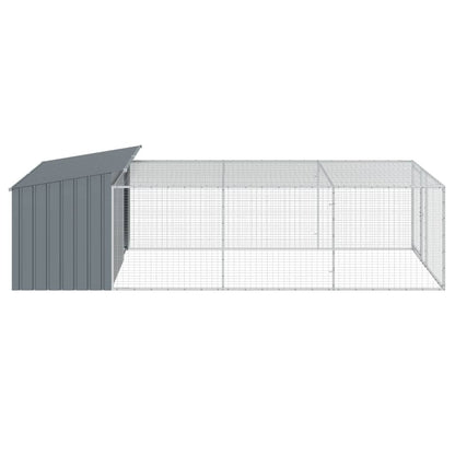 Caseta Para Perro Con Corral Antracita 197x396x110 Cm Acero Galvanizado_5
