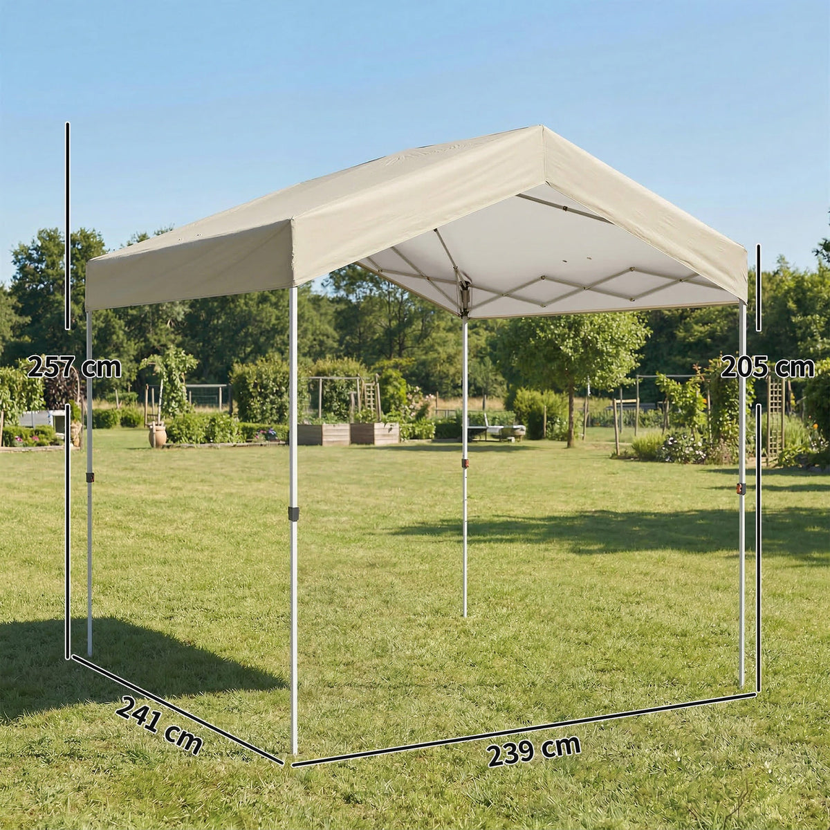 Outsunny Carpa Plegable 2,4x2,4 M Pop-up Upf50+ Bloqueo Central Altura Ajustable_2