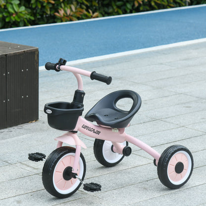 Aiyaplay Triciclo Para Niños De 2 A 5 Años Con Cesta Timbre 70,5x53x58 Cm Rosa_1