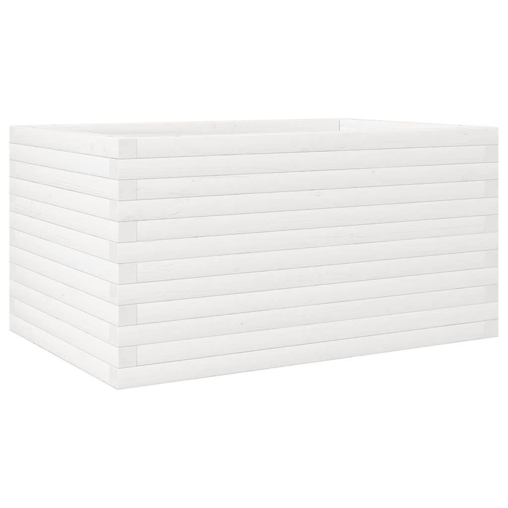 Jardinera De Madera Maciza De Pino Blanco 90x60x46 Cm_0