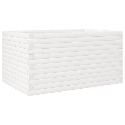 Jardinera De Madera Maciza De Pino Blanco 90x60x46 Cm_0