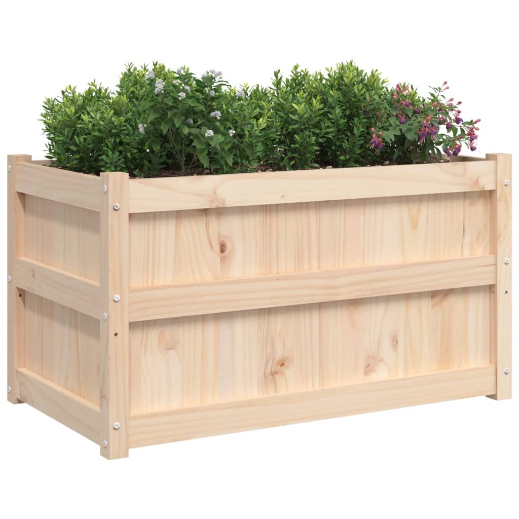 Jardinera De Madera Maciza De Pino 90x50x50 Cm_3