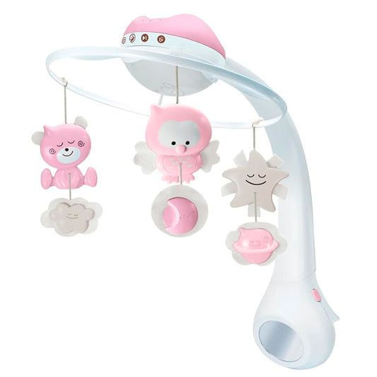 Infantino Proyector Musical Móvil 3-en-1, Luz Nocturna Y Proyector Cuna, 6 Melodías, 4 Sonidos Naturaleza, Rosa_0