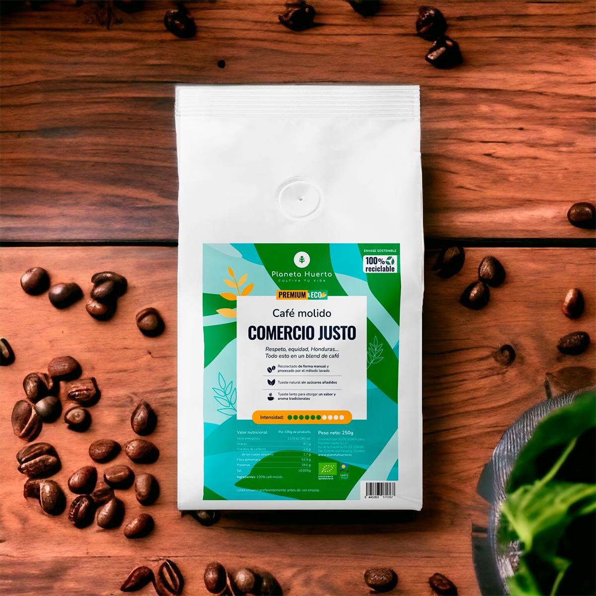Café molido Eco Honduras comercio justo Planeta Huerto 250 g