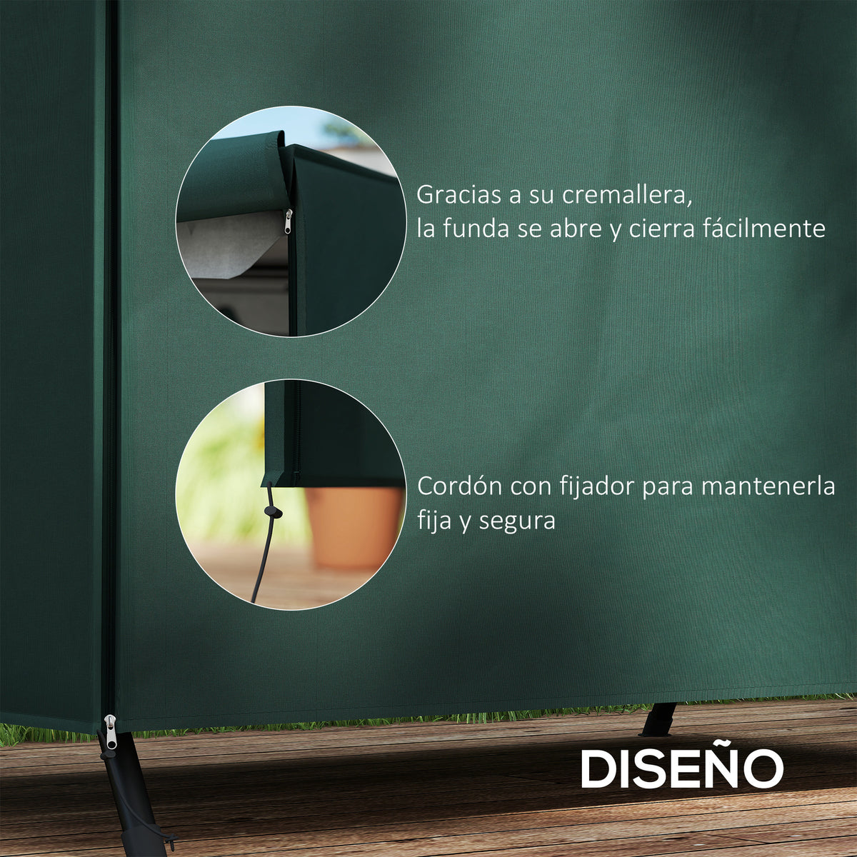 Cubierta Para Columpio Outsunny Verde Oscuro 205x124x164cm_5