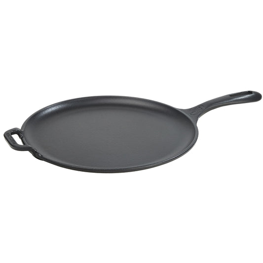 Victoria Plancha Cocina Inducción Comal Hierro Fundido Esmaltado, Pizza, Tortillas 30cm Fuego, Barbacoa, 36379, Negro_0