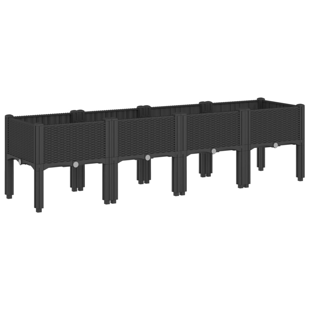Jardinera Con Patas Pp Negro 160x40x42 Cm_0