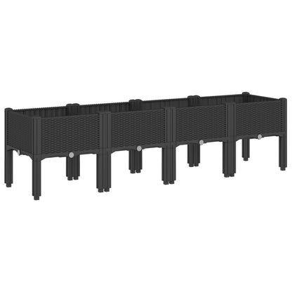 Jardinera Con Patas Pp Negro 160x40x42 Cm_0