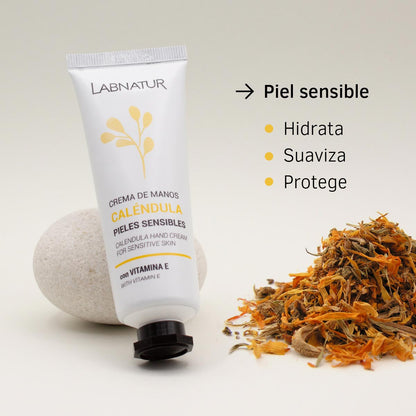 Crema de Manos de Caléndula Labnatur 50 ml | Almendras Dulces, Camomila y Karité | Piel Sensible | Vegano_1