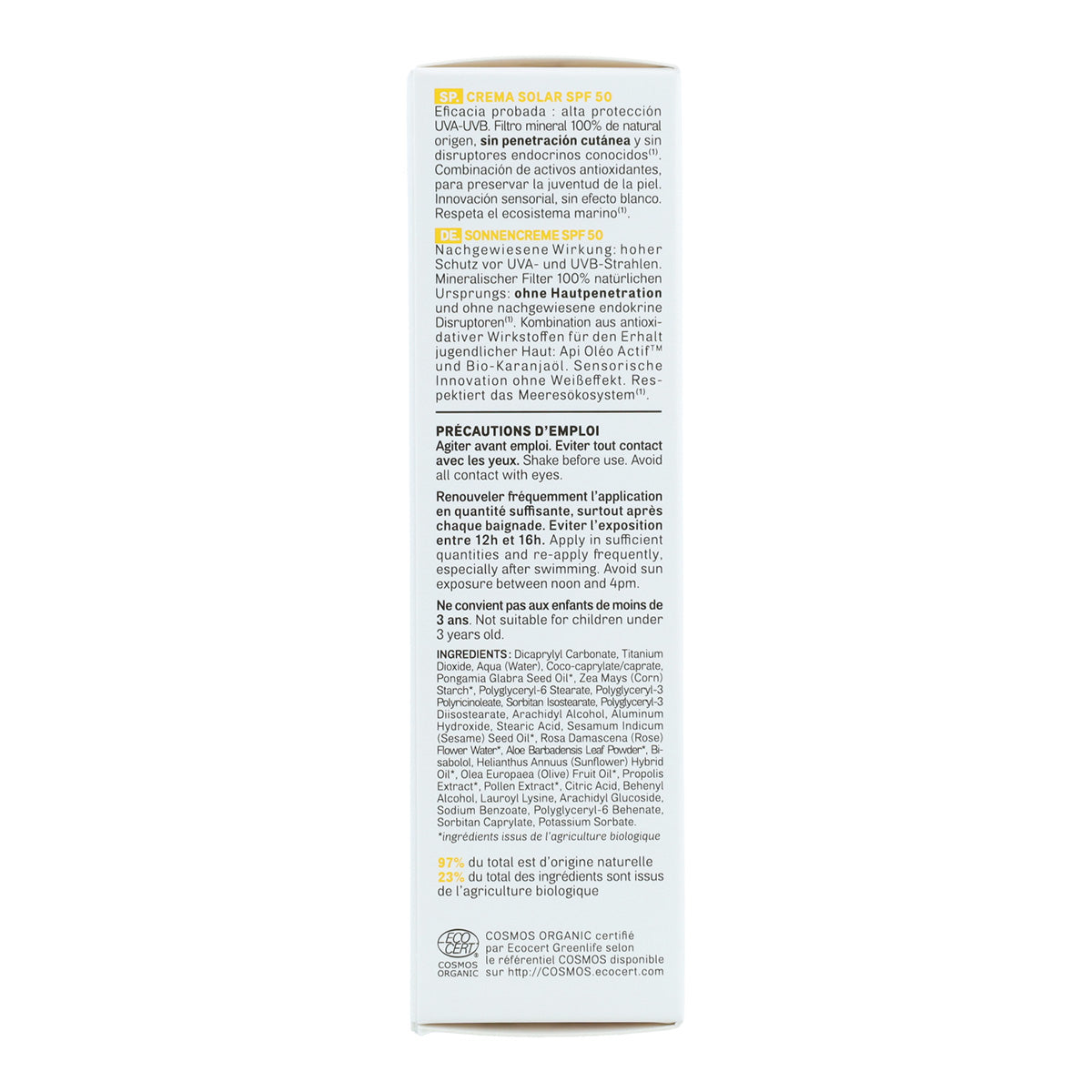 Crema Solar Facial SPF 50 Acorelle 50ml