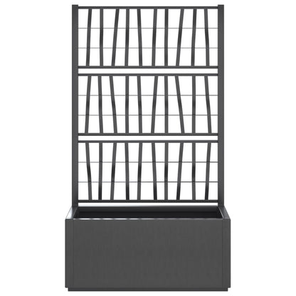 Jardinera Con Enrejado Pp Gris Oscuro 80x36x140 Cm_2
