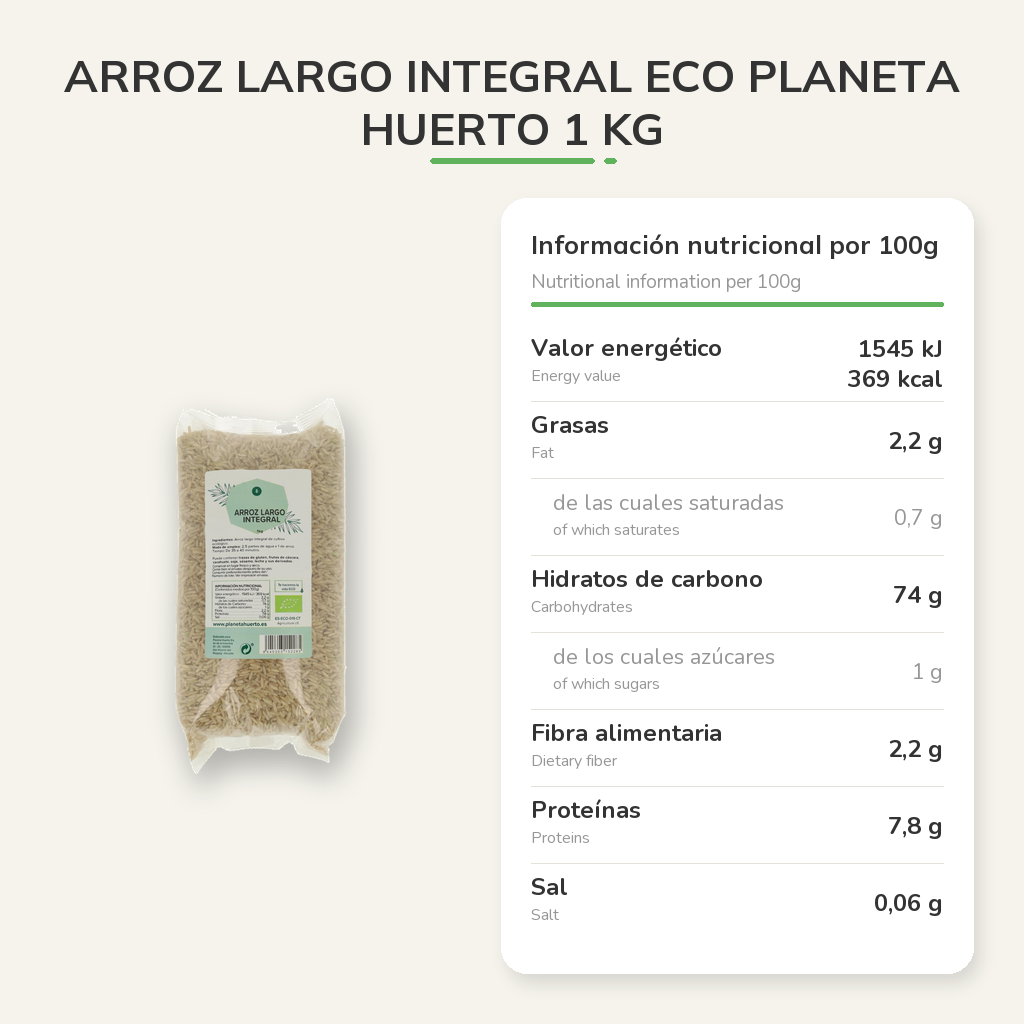 Información nutricional
