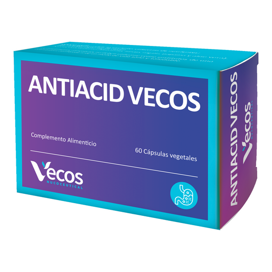 Antiacid Vecos 60 Cápsulas | Antiácido Y Antirreflujo | Alginato De Sodio Y Calcio_0