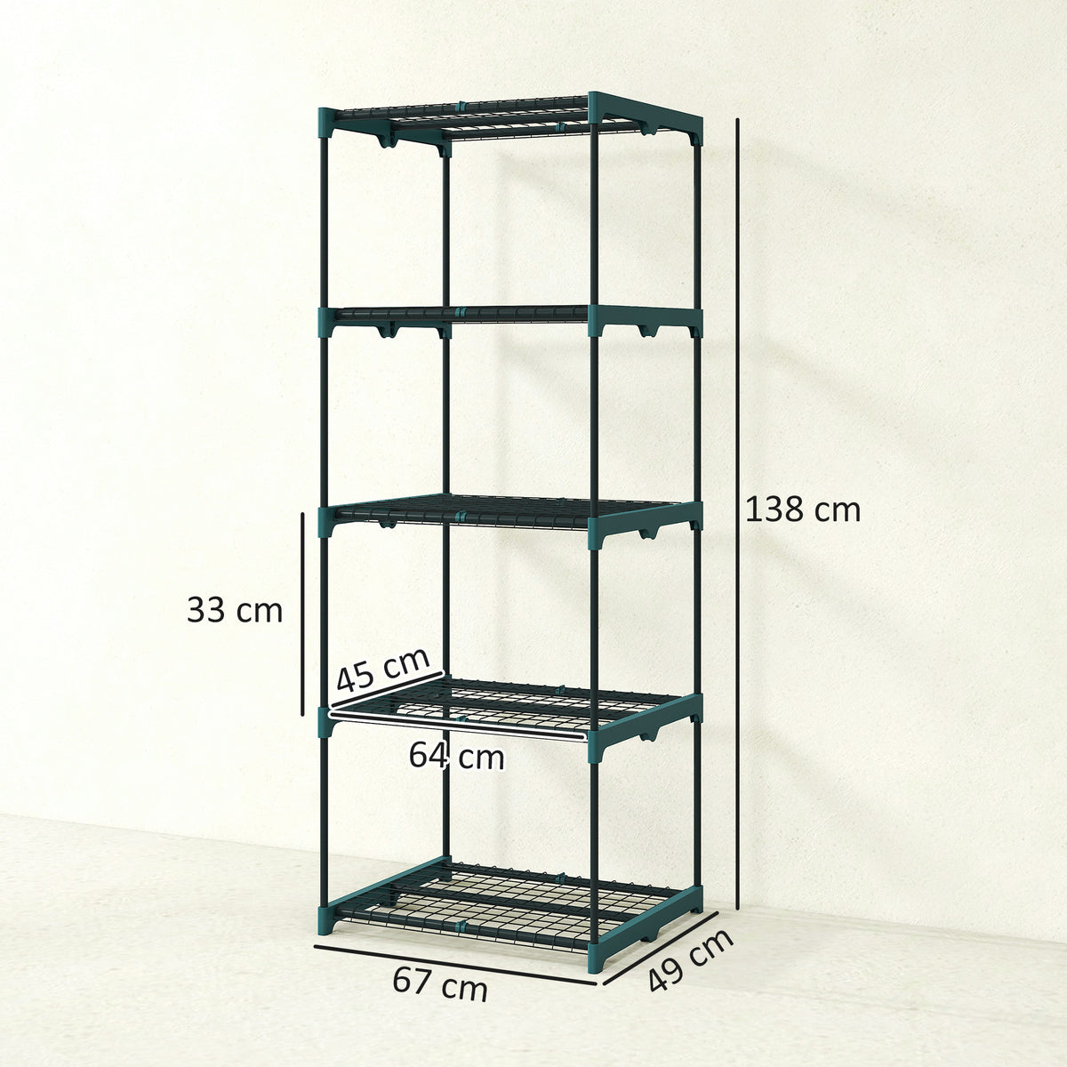 Outsunny Soporte Para Plantas De 5 Niveles De Acero 67x49x138 Cm Verde Oscuro_2