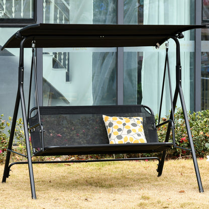 Outsunny Columpio De Jardín 2 Plazas Silla Balancín Techo Ajustable_1