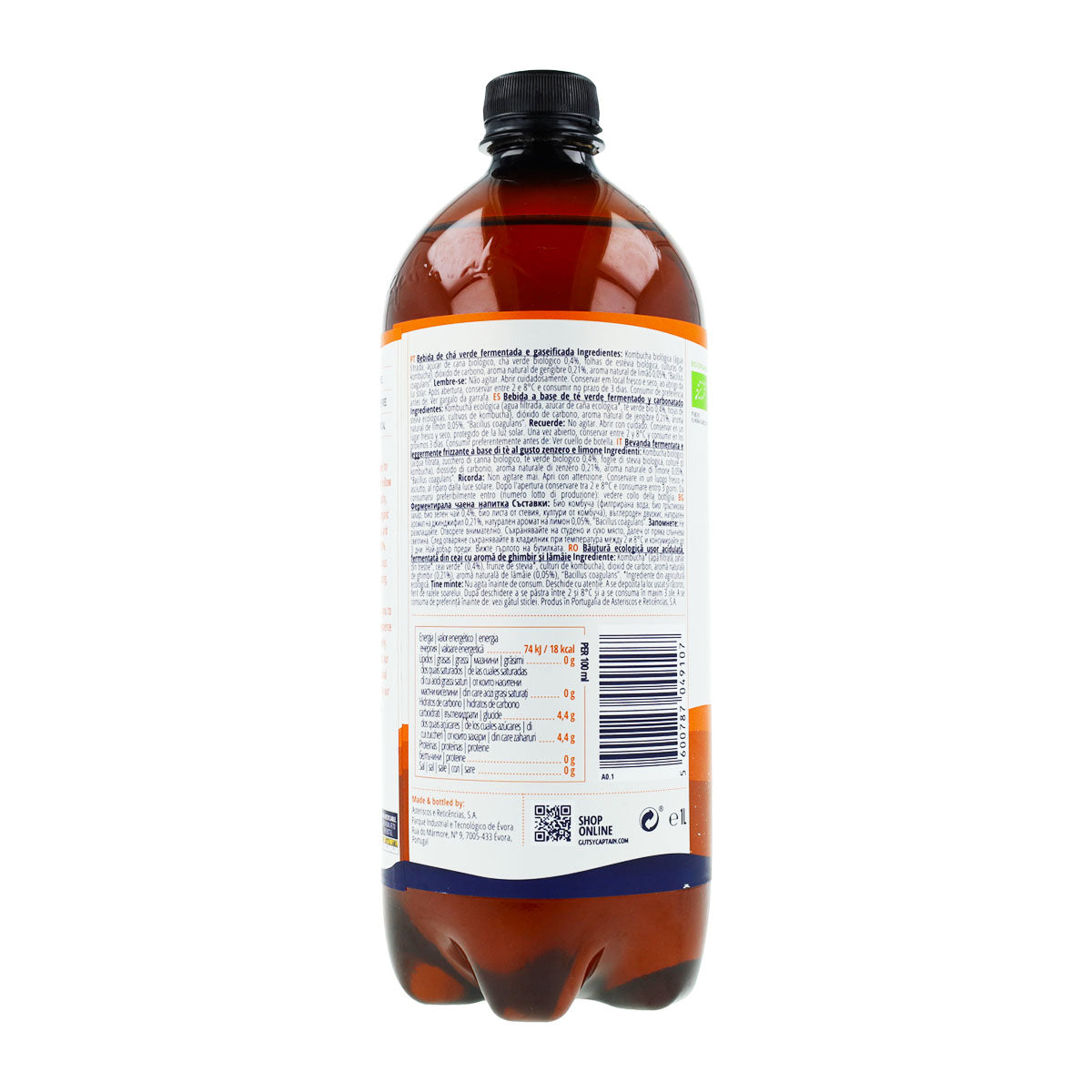 Bebida Kombucha BIO Jengibre y Limón Captain Kombucha 1 L