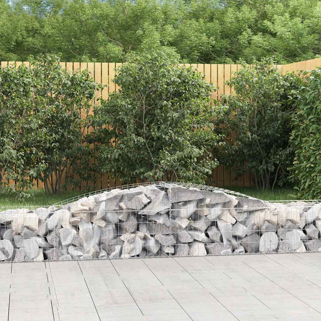 Cestas De Gaviones 2 Uds Forma De Arco Hierro 400x50x40/60 Cm_1