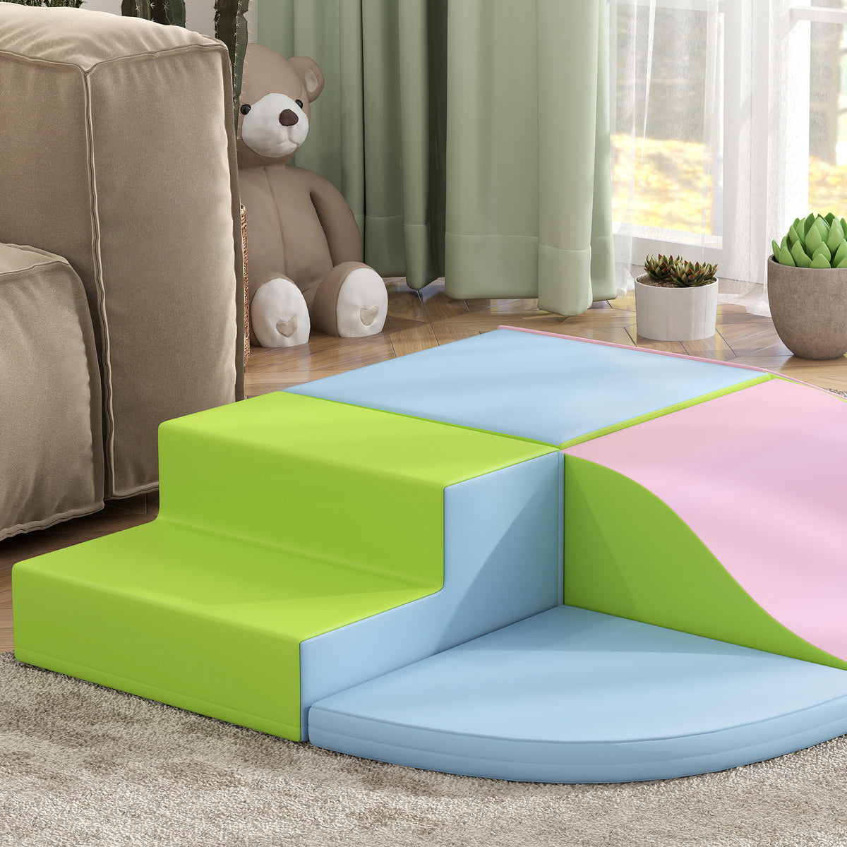 Homcom Juego De 6 Bloques Psicomotricidad Para Niños Multicolor_3