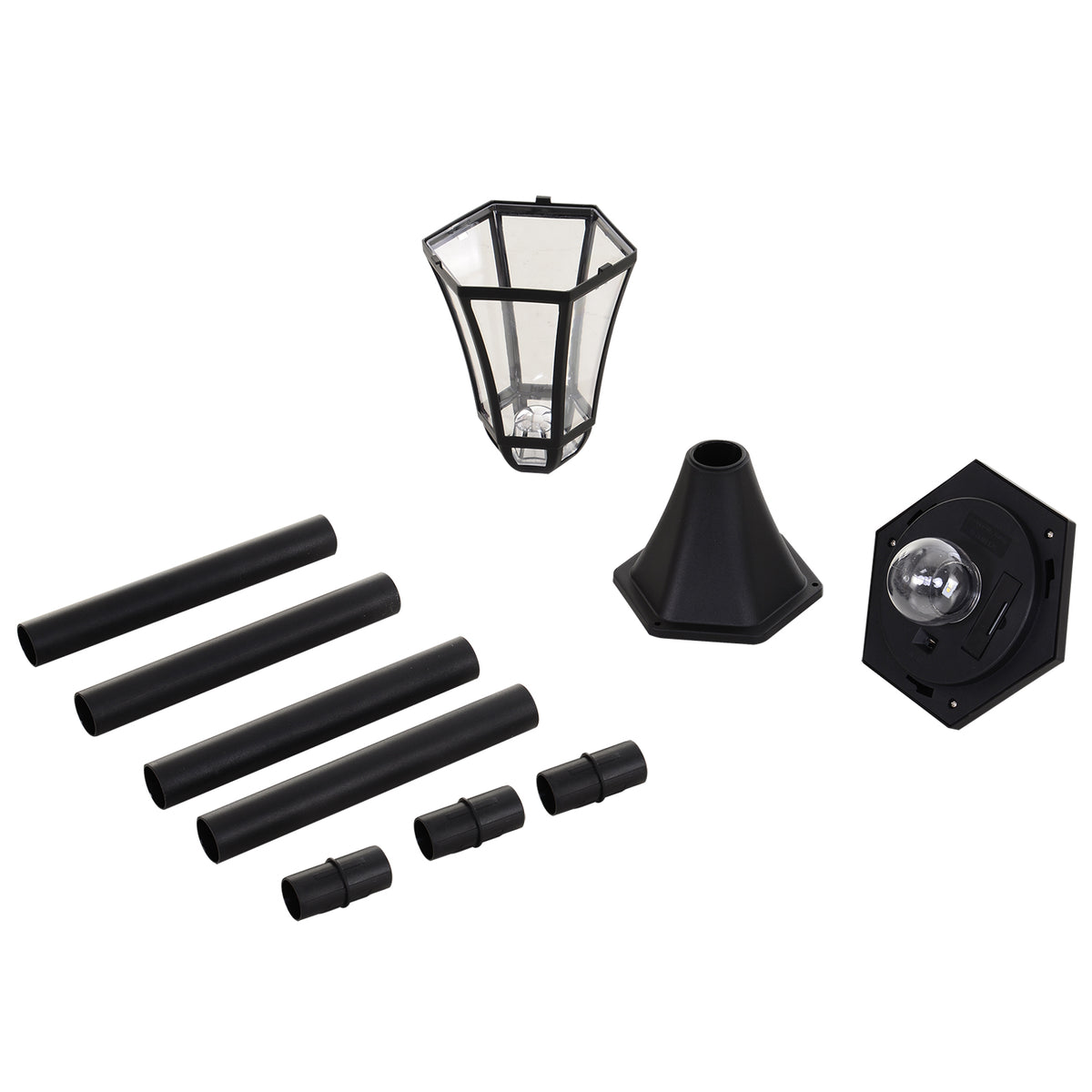Outsunny 2 Farolas Solares 129 Cm Con 2 Luces Led Blanca 6000k Impermeable Ip44_4