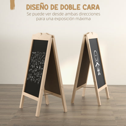 Vinsetto Pizarra Caballete Con Marco De Madera Plegable 51x60x101 Cm Natural_5