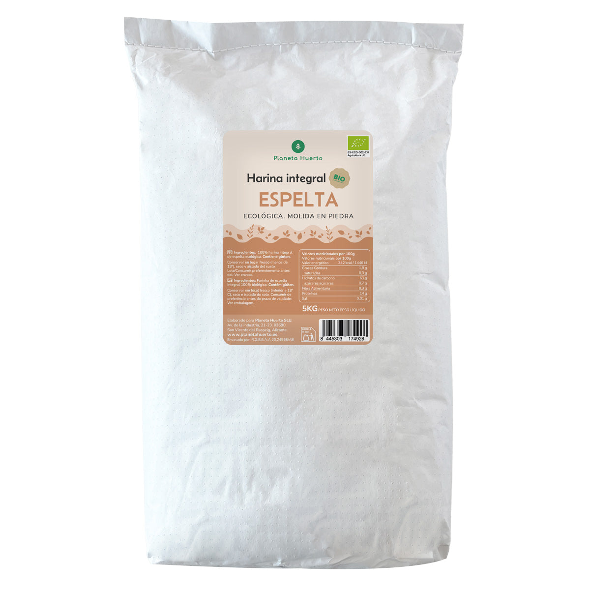 Harina Integral de Espelta Eco Planeta Huerto 5 Kg
