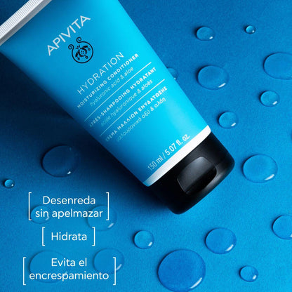 Acondicionador hidratante para todo tipo de cabello con ácido hialurónico y aloe, APIVITA 150 ml