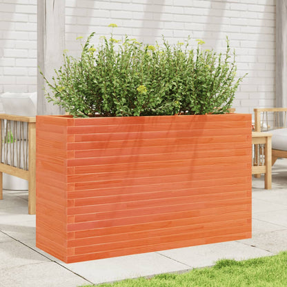 Jardinera Madera Maciza De Pino Marrón Cera 110x40x68,5 Cm_2