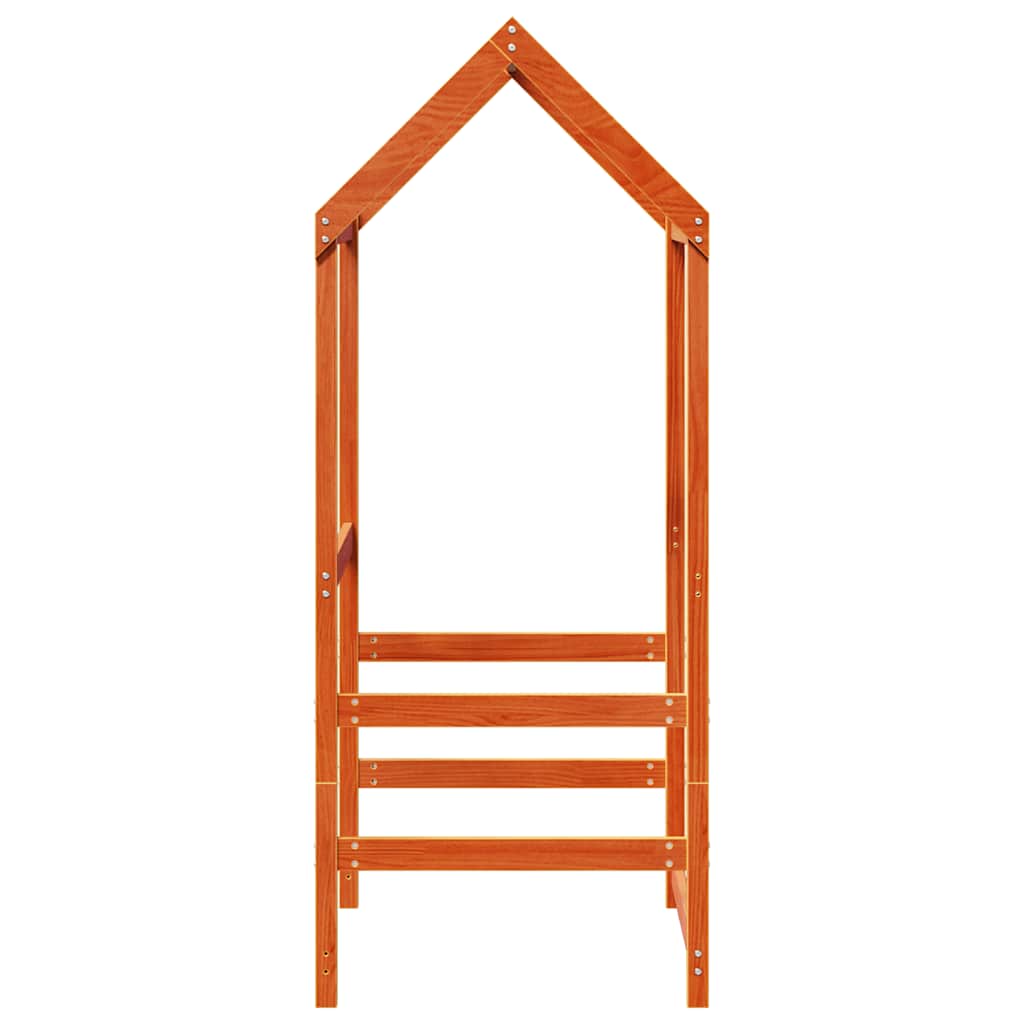 Techo De Cama Infantil Madera Maciza Marrón 108x70x176,5 Cm_4