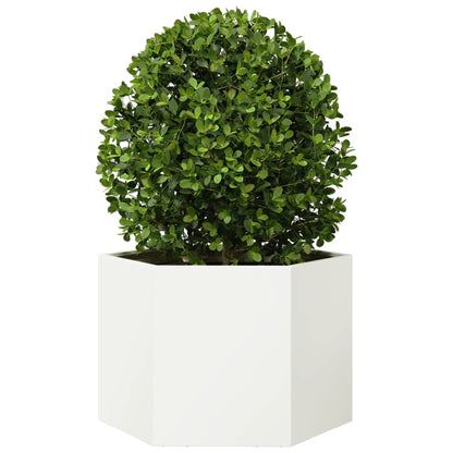 Jardinera Hexagonal Acero Blanco 69x60x45 Cm_2