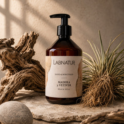 Jabón Manos y Cuerpo Madera y Vetiver Labnatur 500 ml | Aroma Amaderado y Herbal | Limpieza Suave | Vegano_2