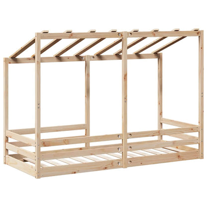 Cama Infantil Con Techo Madera Maciza Pino 75x190 Cm_5