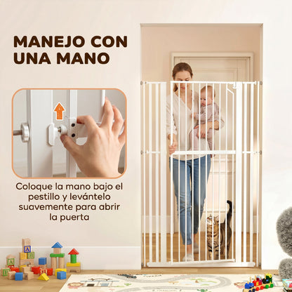 Pawhut Barrera De Seguridad Niños Perros Y Gatos Alta 160cm Extensible 76-105cm_5