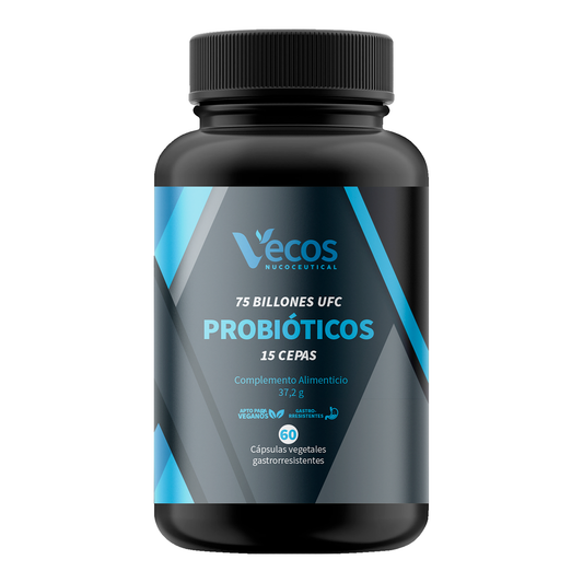Probióticos 75 Billones Ufc Vecos 60 Cápsulas | Flora Intestinal Y Digestión | 15 Cepas + Saccharomyces_0
