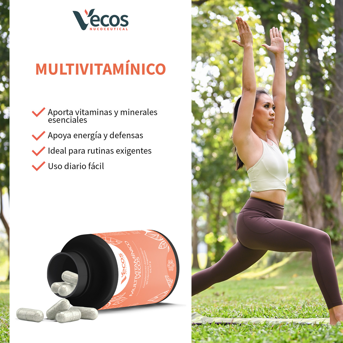 Multivitamínico Vecos 90 Cápsulas | Energía Diaria Y Sistema Inmunitario | 13 Vitaminas Y 11 Minerales_3