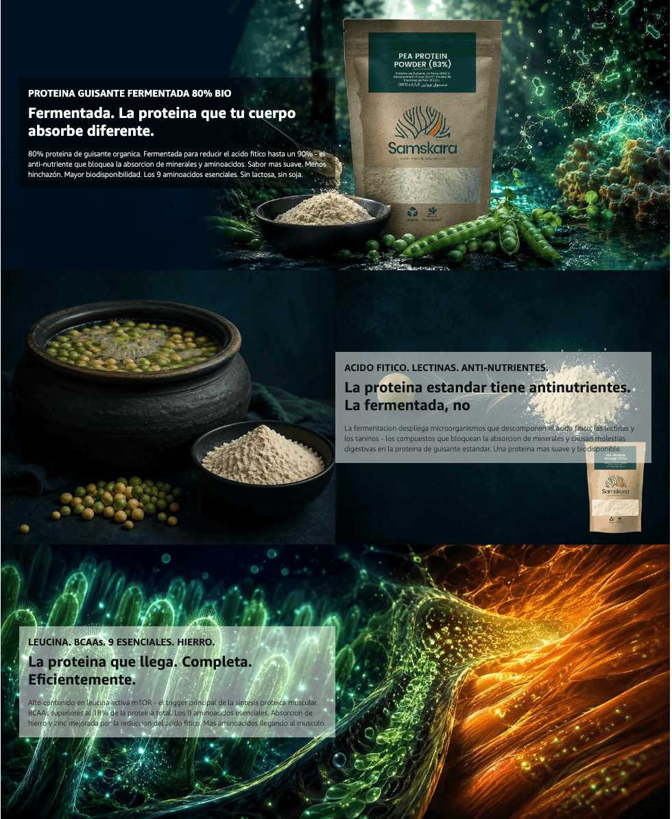 Proteína De Guisante Fermentada Bio - 1kg | Proteína Vegetal Ecológica Vegana Para Batidos Y Repostería_3