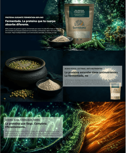 Proteína De Guisante Fermentada Bio - 4kg (1kg Envase Retail + 3kg Bolsa Granel De Recarga) | Proteína Vegetal Ecológica_3