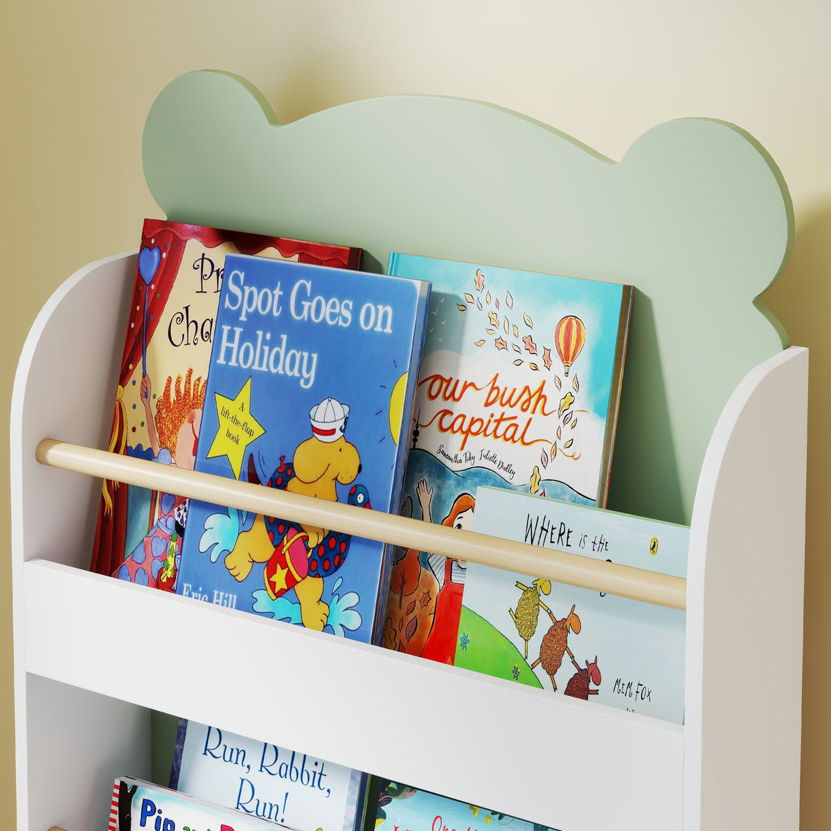 Librería Infantil Aiyaplay Mdf, Madera De Pino Verde 55x15x110 Cm_4